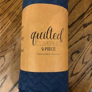 Navy Quilted Coverlet 2-Piece Set